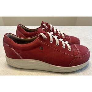 Finn Comfort Men’s Shoes Size 6.5 Red White Sneakers Leather Made in Germany